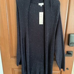 Women's navy blue long length cardigan